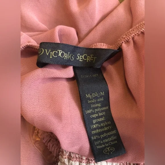 Victorias’s Secret Lingerie Top Medium And Lace G String Thong Maroon Baby Doll - Picture 9 of 13